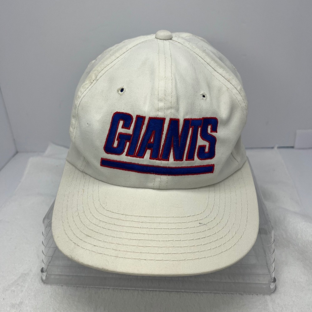 Vintage NY Giants Hat OSFA White Snapback NFL MacGregor Sports Specialties Stain